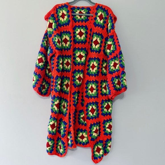 Sweaters Handmade Crochet Granny Square Hooded Cardigan Poshmark